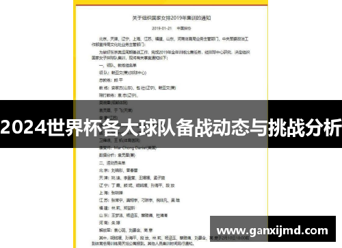 2024世界杯各大球队备战动态与挑战分析